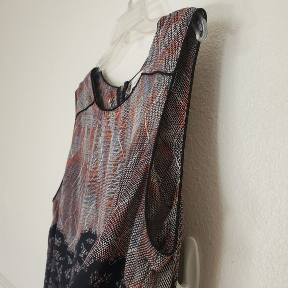 Daniel Rainn Top Hi-Low Sleeveless Blouse Womens Size Large Geometric Lace Print - Picture 6 of 15